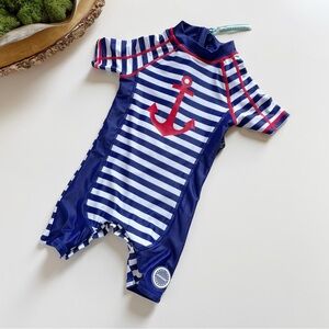 Bonverano Nautical Rash Guard One Piece Swimsuit | 6-9m